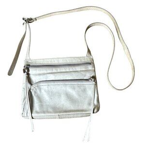 HOBO International Leather Crossbody Bag Handbag Purse‎ Tassel Silvertone EUC